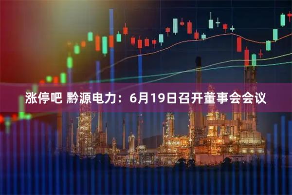 涨停吧 黔源电力：6月19日召开董事会会议